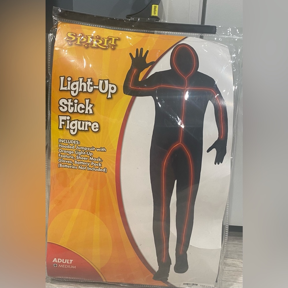 Men’s light up stick figure halloween costume